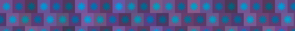 A pattern of purple squares with blue flowers in them