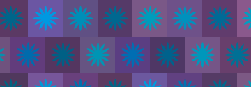 A pattern of purple squares with blue flowers in them